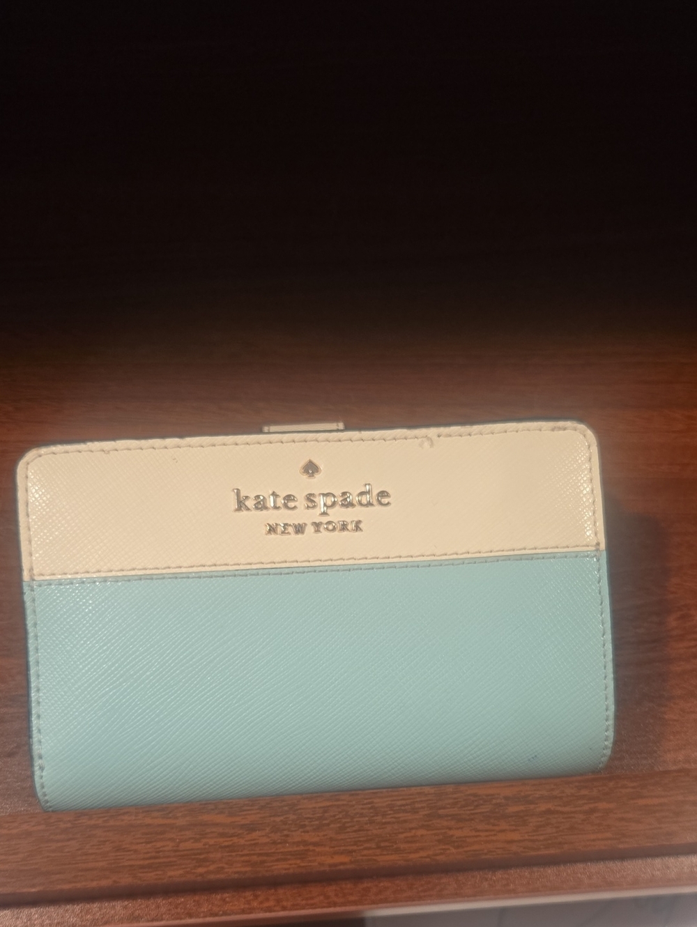 kate spade Bifold Wallet -  Cream and Light Blue Two-Tone Card Holder